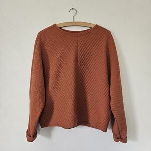 A New Day Quilted Burnt Orange Sweatshirt Size Medium